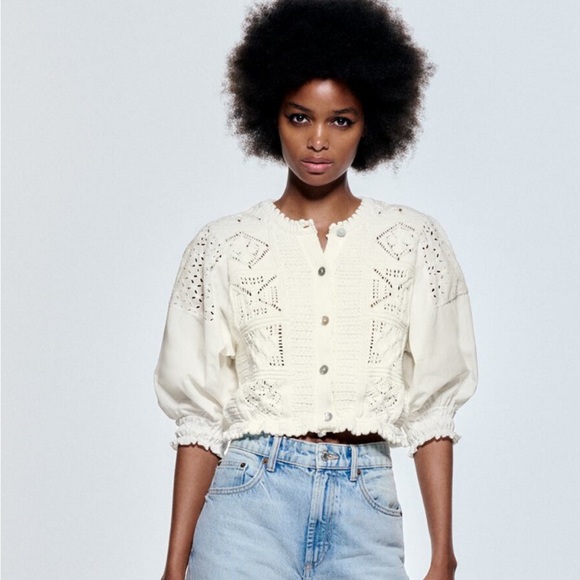 Zara Combination Knit Top - Picture 1 of 5